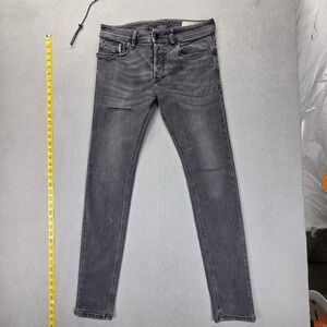 Diesel Jeans Mens 29x31 Black Sleenker Skinny Stretch Button Fly 069EQ